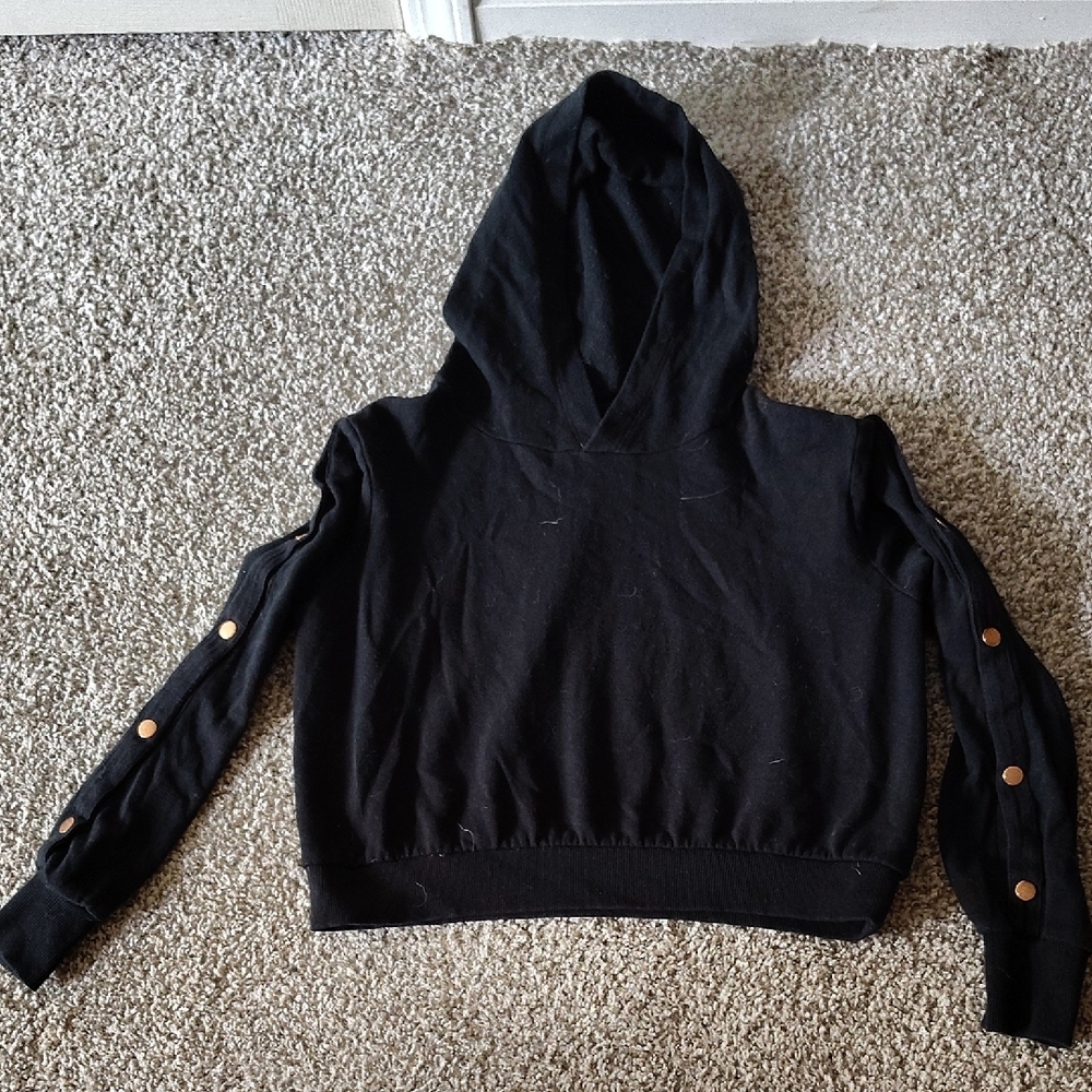 Mossimo Supply Co Black Cropped Long Sleeve Hoodie